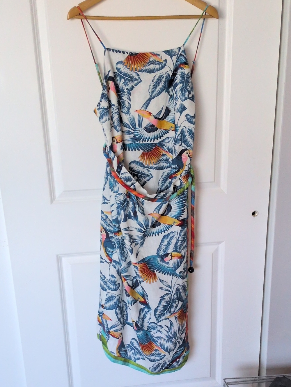 Farm Rio Flying Tucan Open Back Midi Dress - Picture 2 of 11